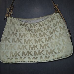 Michael Kors Beige Monogram Shoulder Bag